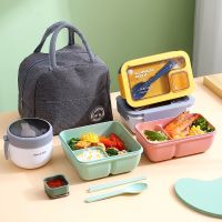 ○ Portable Lunch Box Lunch Bags for Children School Office Bento Box with Tableware Thermal Bag Complete Kit Microwavable Heating