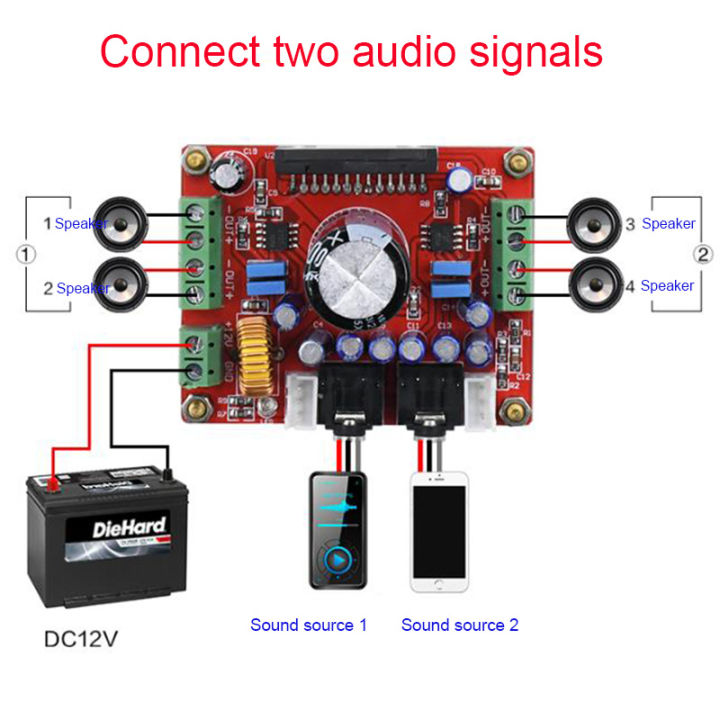 xh-m150แผงวงจร-tda7850เครื่องขยายเสียง4ช่อง4x5-0w-โมดูลเครื่องขยายเสียงรถยนต์พร้อมระบบลดเสียงรบกวน-ba3121