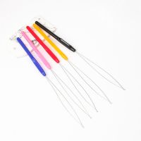 ✧✐ 1PC Plastic Handle Long Needle Threaders For Punch Needles Hair Extension Tool Micro Ring Bead Pulling Hoop Loop Sewing Craft