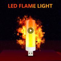 ETXUSB Atmosphere Light LED Flame Flashing Candle Book Lamp warm Lighter Effect Lamp For Power Bank Camping Lighting Tool