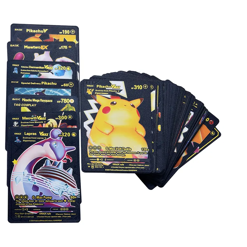 Pokemon Card 10-150pcs Pikachu English Spanish Game Collection Cartas  Pokemon español Vmax GX Metal Pokémon Cards Kids Toy Gift