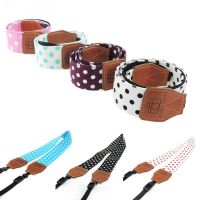 ஐ Universal Retro Polka Dots Blue Shoulder Belt Camera Strap Neck Photo Strap For Canon Nikon Sony Pentax Leica Fuji Olympus DSLR