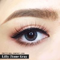 Lilly2tone Gray Pretty doll สีเทา คอนแทคเลนส์ มินิ ขอบฟุ้ง ตาหวาน Contact lens ฝาเขียว ค่าสายตา สายตาสั้น แฟชั่น ตาฝรั่ง