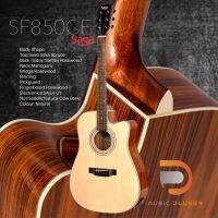 SAGA SF850CE กีต้ารโปร่งไฟฟ้าที่กำลังมาแรง หน้าไม้แท้ (Solid Sitka Spruce) กับโปร #จัดส่งฟรี #ปรับทัชชิ่งฟรี แถมกระเป๋า