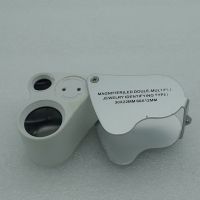 Dual Lens 30x22mm 60x 12mm Jewelry Loupe Glass Magnifier Magnifying with LED Light