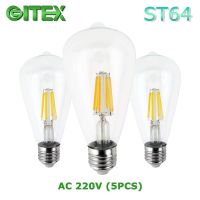 E27 ST64 E27โคมไฟ LED 2W 4W 6W 8W 220V หลอดไฟ LED ไส้หลอดไฟโคมระย้าเอดิสัน Lampu Penerangan Rumah หลอด LED 360องศา