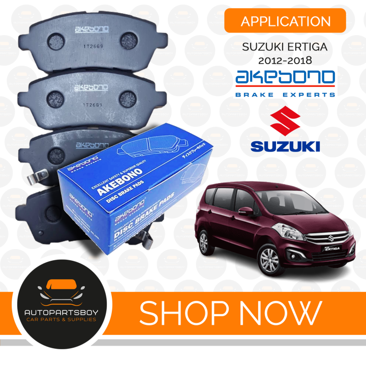 AKEBONO BRAKE PAD FOR SUZUKI ERTIGA 20122018 FRONT (SET FOR 2 FRONT