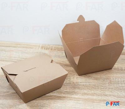 กล่องอาหาร  กล่องกระดาษใส่อาหาร ขนาด 12 x 14 x 6.5 ซม. เคลือบ PE  (50 กล่อง/แพ๊ค)
