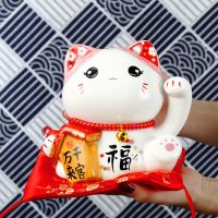 (Gold Seller) 6 Inch Ceramic Maneki Neko Money Box Lucky Cat Ornament Home Decor Gift Feng Shui Fortune Cat Piggy Bank