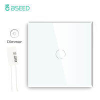 Bseed EU Standard Touch LED Dimmer 12Gang 1 Way With Crystal Glass Panel Dimmer White Black Gloden Dimmer Switch