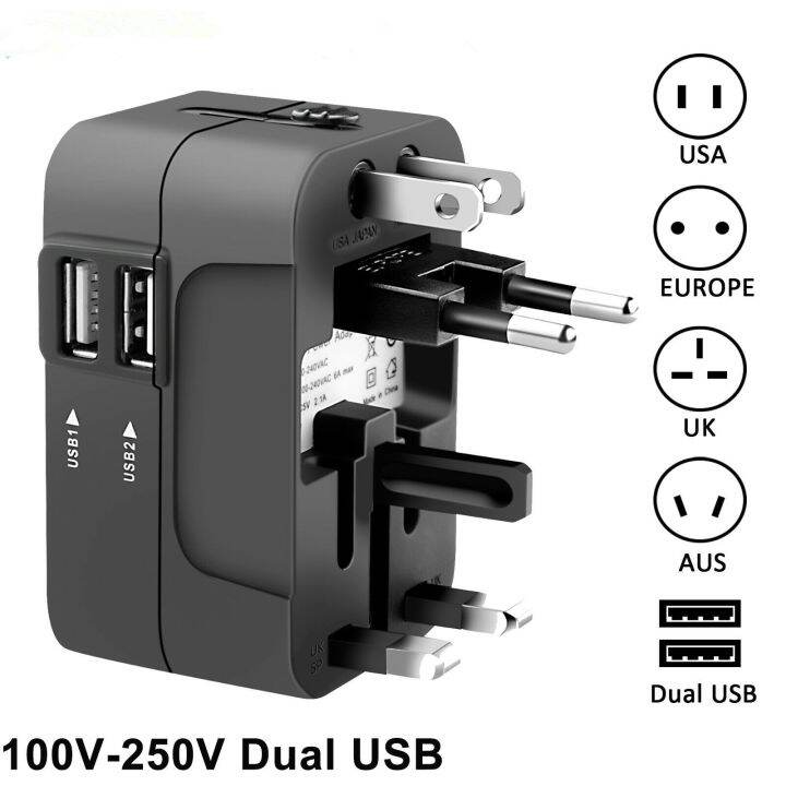 [hot] Travel Adapter Multipin Plug USB Port Outlet Charger Available
