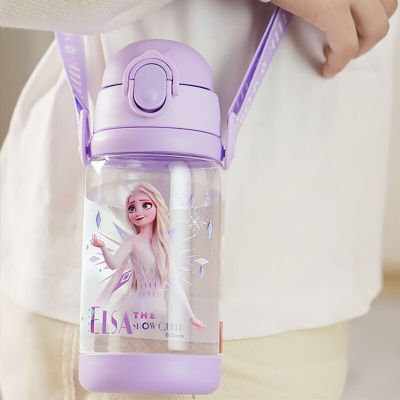 [ziyaoping] กระติกน้ำเด็ก กระติกน้ำลายเจ้าหญิงดิสนีย์ เอลซ่า ขวดน้ำเด็ก กระบอกน้ำเด็ก Kids Water Bottle with 2 Lids 520ml17.5oz9339