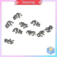 LIAOYING 100Pcs เงินโบราณ ลูกปัดสเปเซอร์ 8x12mm รูปร่างสัตว์รูปร่าง ลูกปัดชาร์ม งานฝีมืองานประดิษฐ์ โลหะสำหรับตกแต่ง ลูกปัดแกะสลักละเอียด การทำเครื่องประดับ