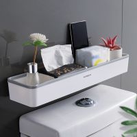 ☸㍿ Wall Hanging Toilet Bathroom Storage Cabinet Rack Punch Free Multifunctional Artifact Above Toilet Rack Shelf Organizer