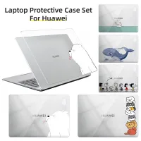 4 In 1 MateBook D14 D15 2022 เคสแป้นพิมพ์ ป้องกันผิว เปลือกแข็ง สําหรับ Huawei MateBook 16s 16 14 15 หมีน่ารัก ป้องกัน เคส พร้อมฟิล์มกันรอยคีย์บอร์ด