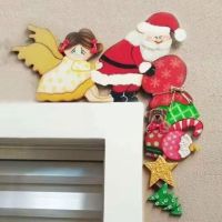 Home Decoration Corner Flower Cabinet Funny Home Decor And Door Ornament Frame Christmas Merry Santa Frame Elk Claus Decora H1b8