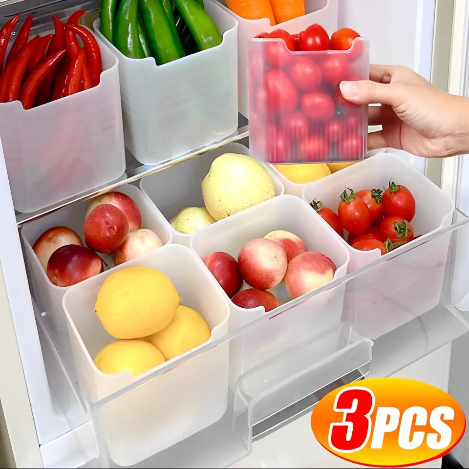 Fridge Organizer Food Fresh Storage Box Refrigerator Side Door Vegetable  Fruit Spice Organizer Food Container Kitchen Storage