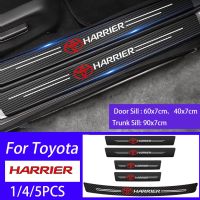 Car Door Sill Side Anti Scratch Protector Sticker Threshold Carbon Fibre Leather Sticker For Toyota Harrier XU60 2013-2019 XU80 2020 2021 2022 GR Sport Accessories are