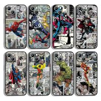 【digital technology】 Marvel Comic สำหรับ iPhone 13 12 Mini 11 XS Pro Max XR X 8 7 6S 6 Plus 5 5S SE 2020สีดำเคสโทรศัพท์ Capa