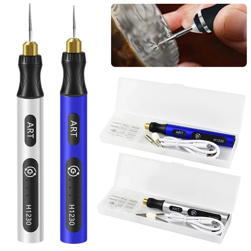 USB Cordless Rotary Tool Kit Woodworking Engraving Pen DIY For