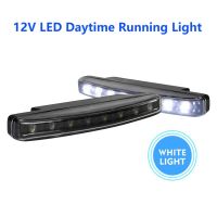 2X12V DC LED Lampu Jalan กลางวัน8LED Aksesori Kereta SUV อัตโนมัติ Lori Memandu Kepala Lampu Kales แสงสีขาวสัญญาณเลี้ยวอากาศ