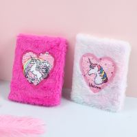 sequins heart mini notebooks for children students fluffy hard cover studnet diary planner agenda 2022 girls gift stationary