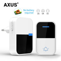 AXUS Outdoor Wireless Doorbell Waterproof Kinetic jingle bell NO Need Required Battery Acrylic Button chimes Ring Home Door bell