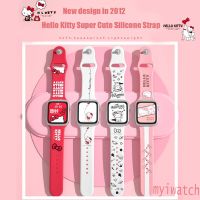 【คุณภาพสูง】【พร้อมส่ง สายนาฬิกาข้อมือซิลิโคนลายการ์ตูน Hello Kitty สําหรับ Apple Iwatch Series 7 6 Se 5 4 3 2 1 Iwatch 38 มม. 40 มม. 44 มม. 41มม.45มม T500 / U78 Plus / Hw22 / Hw12 / W46 / Watch 6