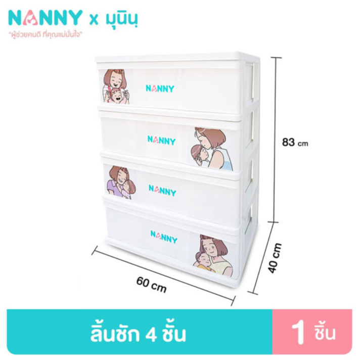 ส่ง1ชิ้นต่อ1คำสั่งซื้อ-ลิ้นชักแนนนี่-ตู้เสิ้อผ้าเด็ก-nannyลิ้นชัก-ลิ้นชักใส่เสื้อผ้าเด็ก-เตรียมคลอด-ลิ้นชักพลาสติก4ชั้น-ชั้นใส่ของเด็ก