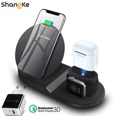 Wireless Charger Charging Stand 3 in 1 for Apple Watch and AirPods Pro Qi Fast Wireless Charger Station Compatible for iPhone 12
