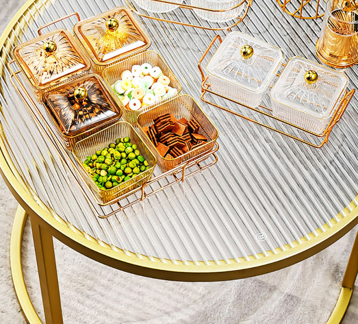 nut-plate-amber-square-dish-alloy-tray-dim-sum-dish-snack-tray-refreshment-tray-fruit-plate