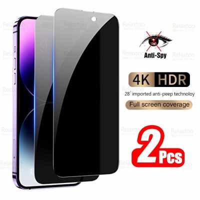 2Pcs Anti-Spy Tempered Glass For Iphone 14 13 Pro Max 12 Mini 11 X XS XR 14 Plus Screen Protector Privacy Cover Protective Film