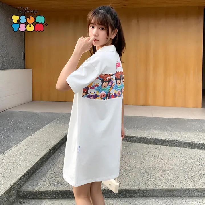 COD] Big Boy Songsong Cartoon Casual Women's Short Sleeve Polo Shirt Dress  | Lazada PH