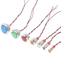 6mm 8mm 10mm 12mm 14mm 16mm 22mm Metal LED Warning Indicator Light Waterproof IP67 Large Plane Signal Lamp Wires 3V 5V 12V 220V