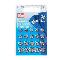 Prym Snap fasteners, 6-11mm, silver-coloured / เซ็ตกระดุมกดทองเหลือง สีเงิน ขนาด 6-11 มิลลิเมตร แบรนด์ Prym จากประเทศเยอรมนี (G341270)