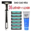 Combo dao cạo râu và lưỡi kép giá rẻ cho nam giới  36 lưỡi dao kép + 1 bàn - ảnh sản phẩm 1