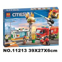 ตัวต่อเลโก้ Lego City Burger Store Fire Rescue 60214 Boys Assembled Chinese Building Blocks Childrens Toys 11213