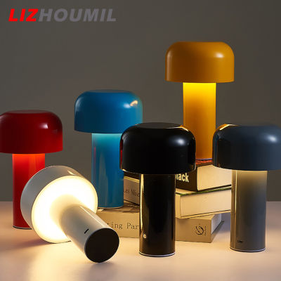 LIZHOUMIL โคมไฟตั้งโต๊ะ Led ทรงเห็ดหรี่แสงได้แบบพกพาข้างเตียงนอนชาร์จไฟได้ Usb ไฟกลางคืน