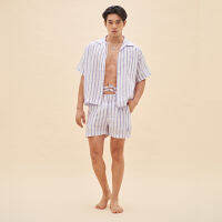 BALIBOY RESORTWEAR เสื้อเชิ้ตลินินแขนสั้น กางเกงขาสั้น / lavander