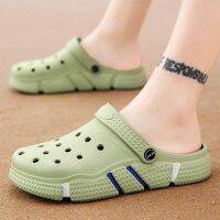 Couples Croc Shoes Mens 2023 Summer New Outerwear Slippers Beach Soft Sole Anti-Slip Internet Celebrity Baotou Student Sandals 【JYUE】