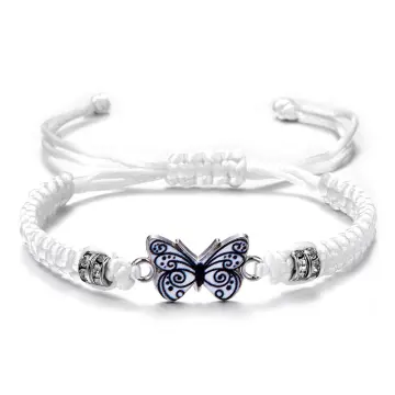 Butterfly Bracelet, Adjustable Hand Woven Bracelets, String Rope Braided  Bracelet, Cute Butterfly Charm Bracelets, Bracelet Suitable for Family  Butterfly Jewelry 