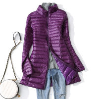 Duck Down Jacket Women  New Stand Collar Long Puffy Winter Coat Female Warm Quilted Parkas Ultralight Portable Down Coat 4XL