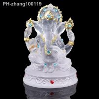 Ganesh Hindu Elephant God of Success Statue Resin Transparent Figurine Ornament