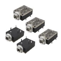 5Pcs PJ324M 3.5mm 5 Pin Stereo Audio Female Socket PCB Panel Mount Connector With Nut 3.5 Headphone Jack PJ324M