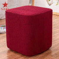 Waffle Plaid Pattern Elastic Stool Cover Water-repellent Square Column Stool Seat Cover