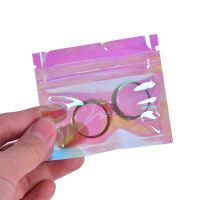 50/100Pcs Holographic Laser Resealable Ziplock Bag OPP Bag Gift Bags Plastic Bag for Jewelry Cosmetic Packaging Storage Bag