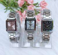 นาฬิกา Casio รุ่น LTP-V007D-4E, LTP-V007D-1E , LTP-V007D-7Eนาฬิกาข้อมือผู้หญิง สายแสตนเลส หน้าปัดเหลี่ยม-ของแท้ รับประกันสินค้า 1 ปี