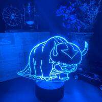 LED Night Lamp Avatar The Last Airbender Figure Appa 3D Vision upwards lighting Illusion Nightlight Kids Childrens Bedside Deco