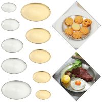 14/17/20/23/26cm Round Plate High Quality Stainless Steel Bone Spitting Dish Dessert Fruit Barbecue Plate Tableware Gold Silver