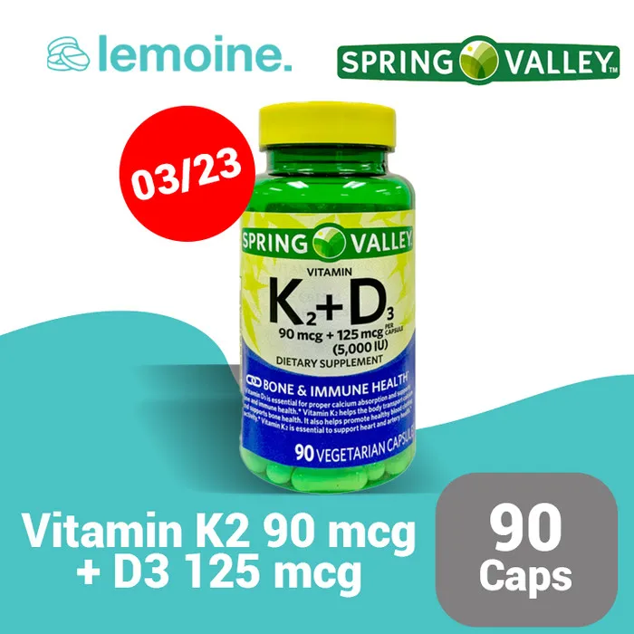 Spring Valley D3 5000 K2 90 Mcg 90 Kapsul Lazada Indonesia